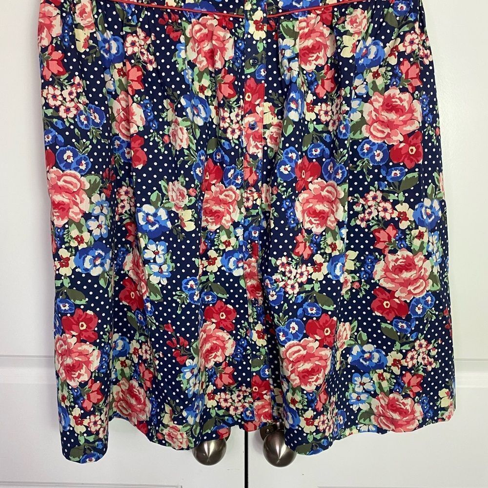 Torrid Vintage Retro inspired Strapless Sundress Blue, White polkadot, 3X - Picture 7 of 10
